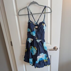 Abercrombie & Fitch Navy Blue Floral Dress Sz S